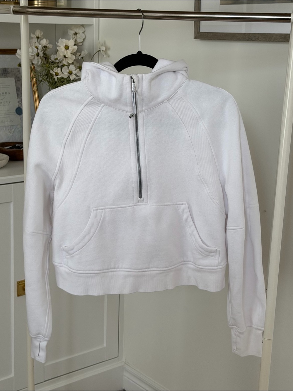 lululemon White Half-Zip Hoodie Sweatshirt - Women